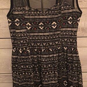 Forever 21 Black and White Mesh Mini Dress